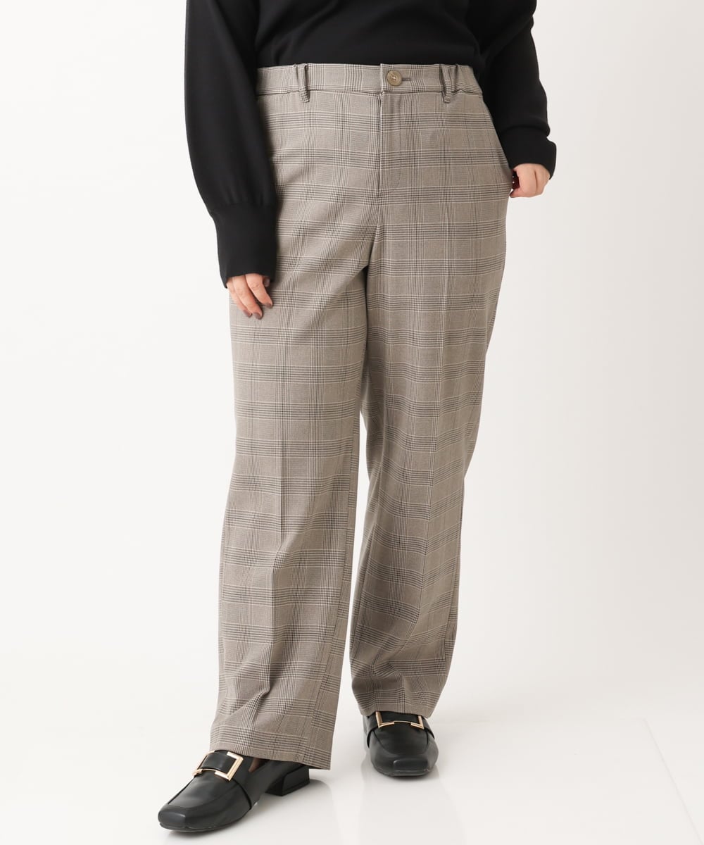 OLLLS05089 eur3(エウルキューブ) 【大きいサイズ】ロイヤルヒートストレートパンツ ベージュ(82)