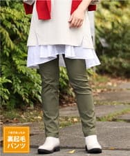 OLLLS09089 eur3(エウルキューブ) 【大きいサイズ】裏起毛ストレッチパンツ カーキ(36)