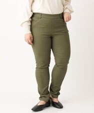 OLLLS09089 eur3(エウルキューブ) 【大きいサイズ】裏起毛ストレッチパンツ カーキ(36)