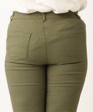 OLLLS09089 eur3(エウルキューブ) 【大きいサイズ】裏起毛ストレッチパンツ カーキ(36)
