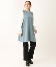 OLLLS10099 eur3(エウルキューブ) 【雑誌掲載】【大きいサイズ】ジャカードストレートパンツ ブラック(94)