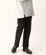 OLLLS10099 eur3(エウルキューブ) 【雑誌掲載】【大きいサイズ】ジャカードストレートパンツ ブラック(94)