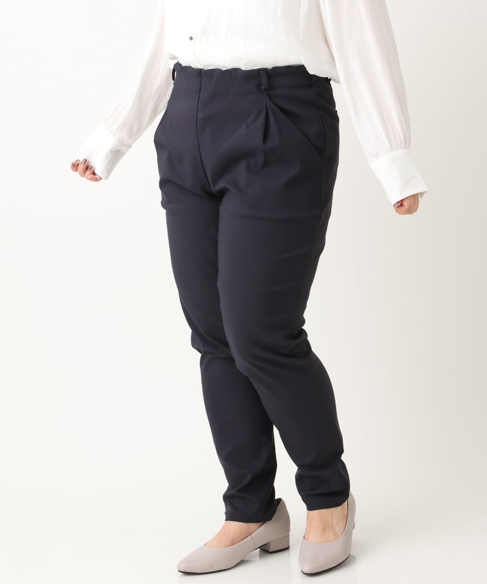 OLLLS12089 eur3(エウルキューブ) 【シリーズ累計販売1万5千枚！】【大きいサイズ】さらさらストレッチ裏起毛テーパードパンツ ネイビー(57)