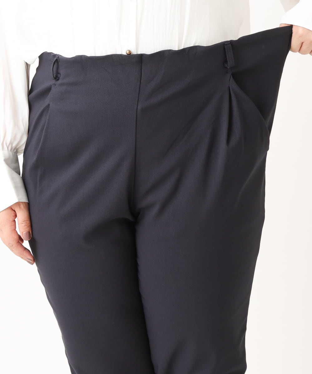 OLLLS12089 eur3(エウルキューブ) 【シリーズ累計販売1万5千枚！】【大きいサイズ】さらさらストレッチ裏起毛テーパードパンツ ネイビー(57)