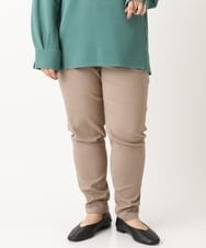 OLLLS12089 eur3(エウルキューブ) 【シリーズ累計販売1万5千枚！】【大きいサイズ】さらさらストレッチ裏起毛テーパードパンツ モカ(84)
