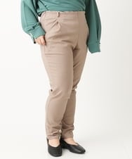 OLLLS12089 eur3(エウルキューブ) 【シリーズ累計販売1万5千枚！】【大きいサイズ】さらさらストレッチ裏起毛テーパードパンツ モカ(84)