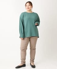 OLLLS12089 eur3(エウルキューブ) 【シリーズ累計販売1万5千枚！】【大きいサイズ】さらさらストレッチ裏起毛テーパードパンツ モカ(84)