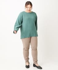 OLLLS12089 eur3(エウルキューブ) 【シリーズ累計販売1万5千枚！】【大きいサイズ】さらさらストレッチ裏起毛テーパードパンツ モカ(84)