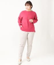OLLLS12089 eur3(エウルキューブ) 【シリーズ累計販売1万5千枚！】【大きいサイズ】さらさらストレッチ裏起毛テーパードパンツ ライトグレー(91)