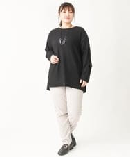 OLLLS12089 eur3(エウルキューブ) 【シリーズ累計販売1万5千枚！】【大きいサイズ】さらさらストレッチ裏起毛テーパードパンツ ライトグレー(91)