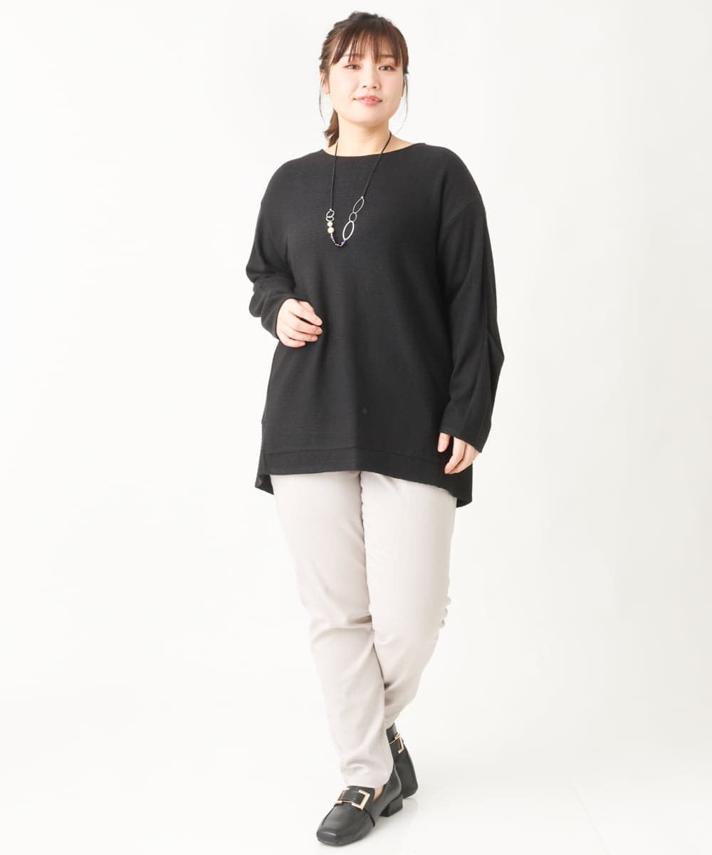 OLLLS12089 eur3(エウルキューブ) 【シリーズ累計販売1万5千枚！】【大きいサイズ】さらさらストレッチ裏起毛テーパードパンツ ライトグレー(91)