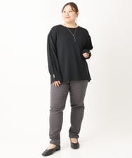 OLLLS12089 eur3(エウルキューブ) 【シリーズ累計販売1万5千枚！】【大きいサイズ】さらさらストレッチ裏起毛テーパードパンツ ダークグレー(93)
