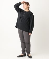 OLLLS12089 eur3(エウルキューブ) 【シリーズ累計販売1万5千枚！】【大きいサイズ】さらさらストレッチ裏起毛テーパードパンツ ダークグレー(93)
