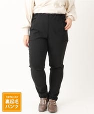 OLLLS12089 eur3(エウルキューブ) 【シリーズ累計販売1万5千枚！】【大きいサイズ】さらさらストレッチ裏起毛テーパードパンツ ブラック(94)