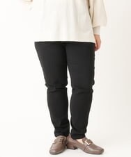OLLLS12089 eur3(エウルキューブ) 【シリーズ累計販売1万5千枚！】【大きいサイズ】さらさらストレッチ裏起毛テーパードパンツ ブラック(94)