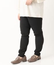OLLLS12089 eur3(エウルキューブ) 【シリーズ累計販売1万5千枚！】【大きいサイズ】さらさらストレッチ裏起毛テーパードパンツ ブラック(94)