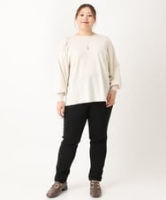 OLLLS12089 eur3(エウルキューブ) 【シリーズ累計販売1万5千枚！】【大きいサイズ】さらさらストレッチ裏起毛テーパードパンツ ブラック(94)