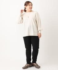 OLLLS12089 eur3(エウルキューブ) 【シリーズ累計販売1万5千枚！】【大きいサイズ】さらさらストレッチ裏起毛テーパードパンツ ブラック(94)