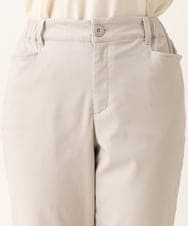 OLLLS13089 eur3(エウルキューブ) 【大きいサイズ】さらさらストレッチ裏起毛ストレートパンツ ライトグレー(91)