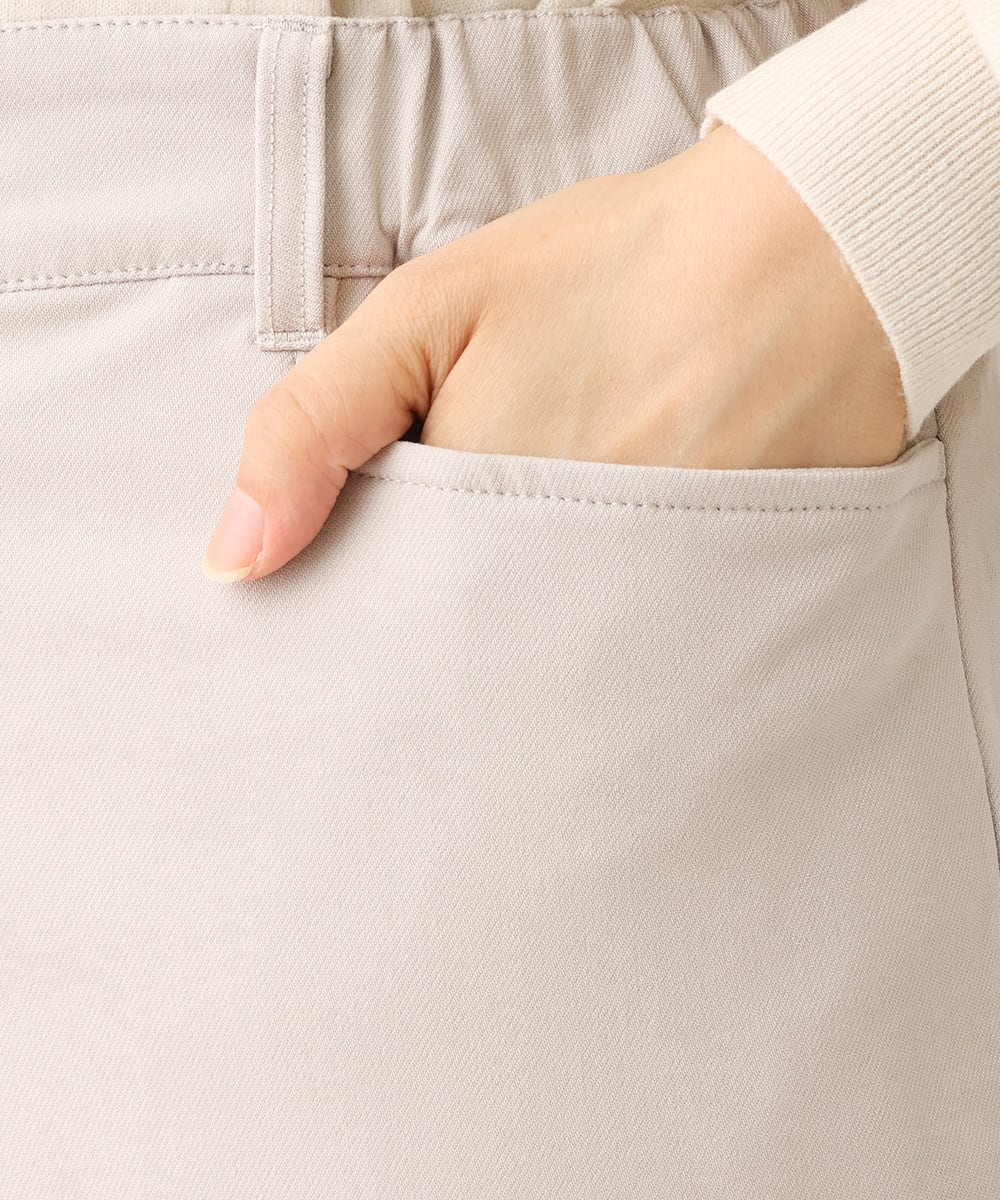 OLLLS13089 eur3(エウルキューブ) 【大きいサイズ】さらさらストレッチ裏起毛ストレートパンツ ライトグレー(91)