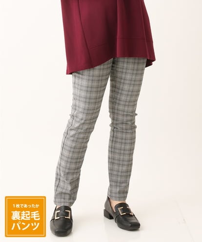 OLLLS31089  【大きいサイズ/11号サイズあり】裏起毛ストレッチチェック柄パンツ