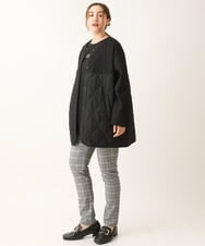 OLLLS31089 eur3(エウルキューブ) 【大きいサイズ/11号サイズあり】裏起毛ストレッチチェック柄パンツ グレー(92)