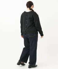 OLLLV07099 eur3(エウルキューブ) 【雑誌掲載】【大きいサイズ】ブロッキングデニムパンツ ネイビー(57)