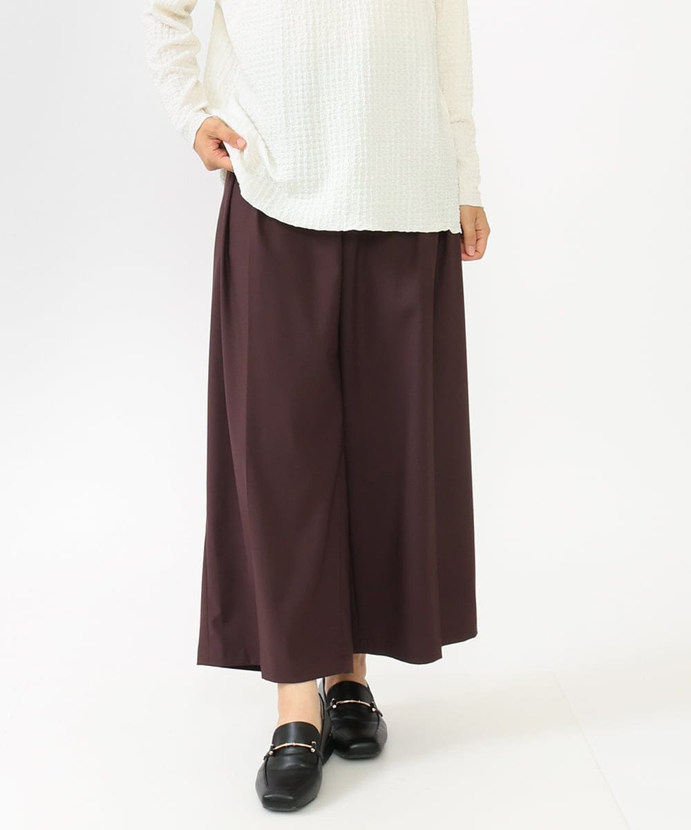 OLLLV25129 eur3(エウルキューブ) 【大きいサイズ】タックパンツ ダークブラウン(87）