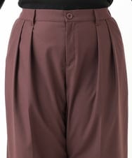 OLLLV25129 eur3(エウルキューブ) 【大きいサイズ】タックパンツ ダークブラウン(87）