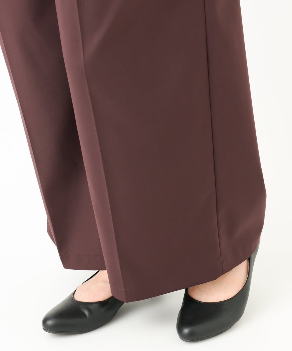OLLLV25129 eur3(エウルキューブ) 【大きいサイズ】タックパンツ ダークブラウン(87）