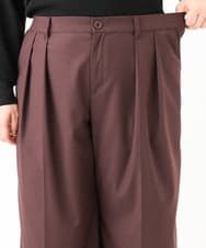 OLLLV25129 eur3(エウルキューブ) 【大きいサイズ】タックパンツ ダークブラウン(87）