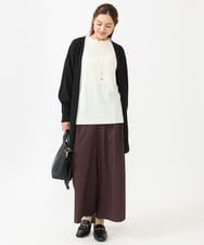 OLLLV25129 eur3(エウルキューブ) 【大きいサイズ】タックパンツ ダークブラウン(87）
