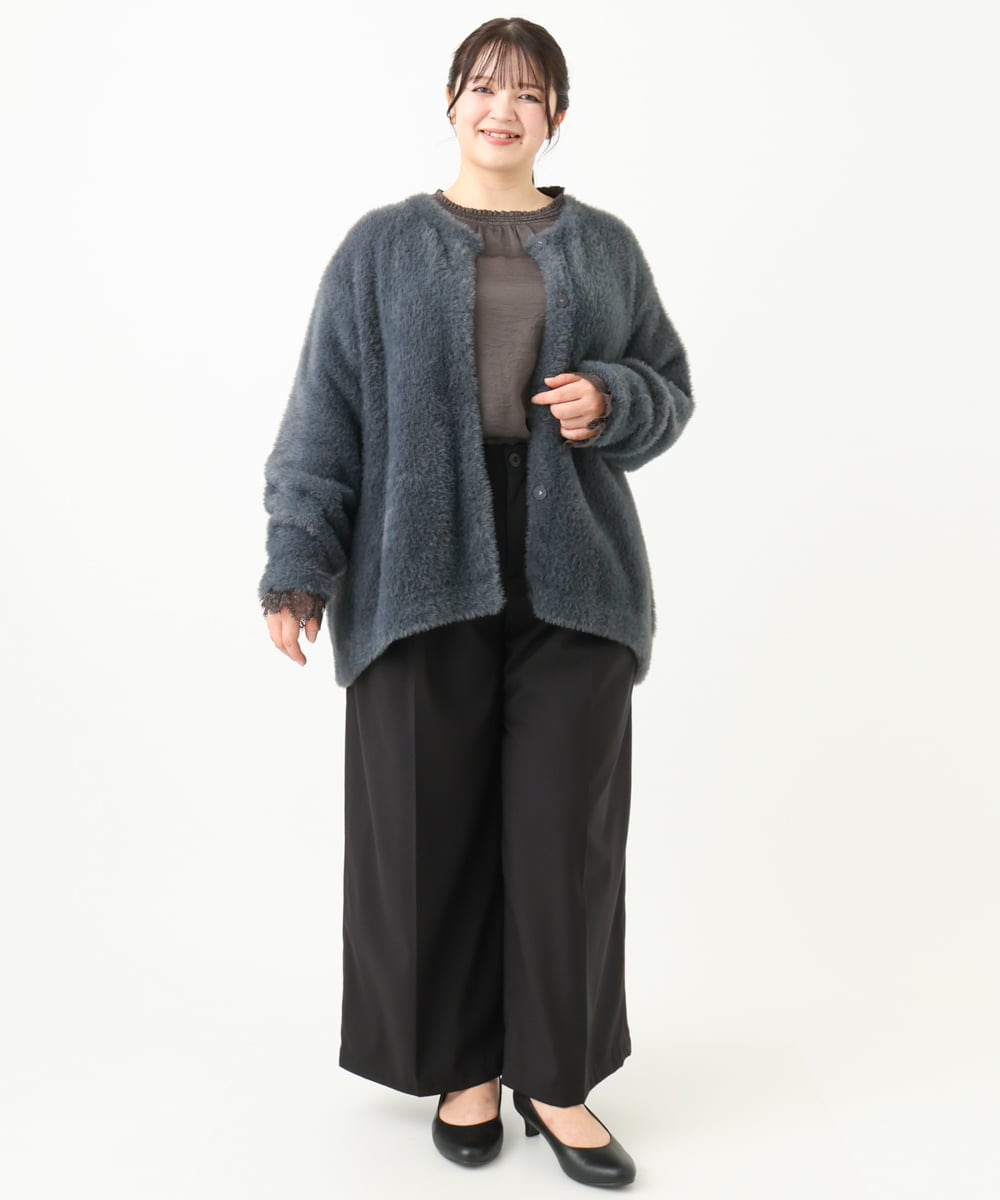 OLLLV25129 eur3(エウルキューブ) 【大きいサイズ】タックパンツ ブラック(94)