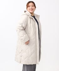 OLUAA01349 eur3(エウルキューブ) 【大きいサイズ】ロングダウンコート グレージュ(89)