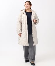 OLUAA01349 eur3(エウルキューブ) 【大きいサイズ】ロングダウンコート グレージュ(89)
