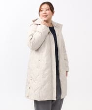 OLUAA01349 eur3(エウルキューブ) 【大きいサイズ】ロングダウンコート グレージュ(89)