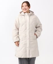 OLUAA01349 eur3(エウルキューブ) 【大きいサイズ】ロングダウンコート グレージュ(89)