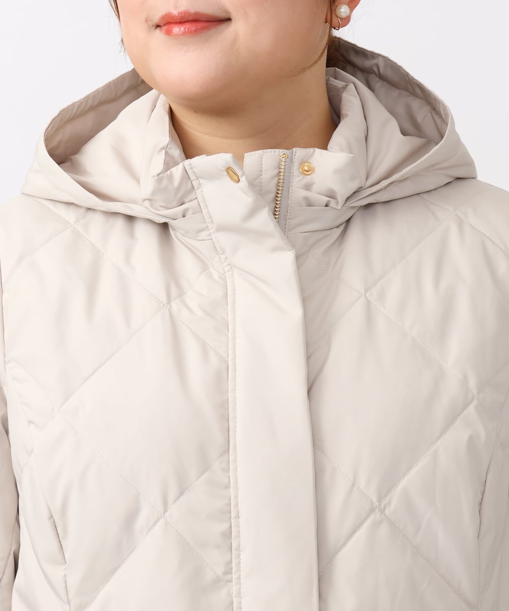 OLUAA01349 eur3(エウルキューブ) 【大きいサイズ】ロングダウンコート グレージュ(89)