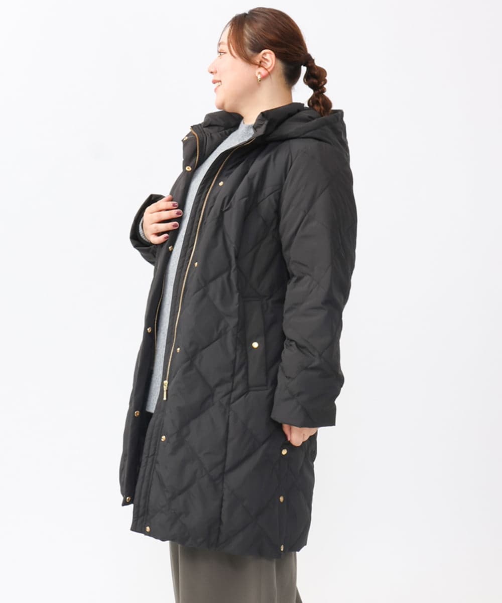 OLUAA01349 eur3(エウルキューブ) 【大きいサイズ】ロングダウンコート ブラック(94)