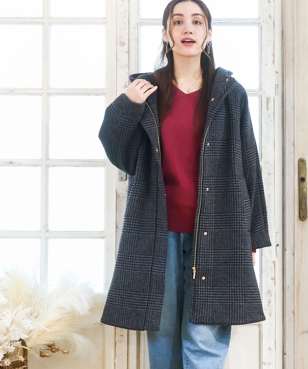 OLUAD01349 eur3(エウルキューブ) 【大きいサイズ】ライトカシミヤウールコート モカ(84)
