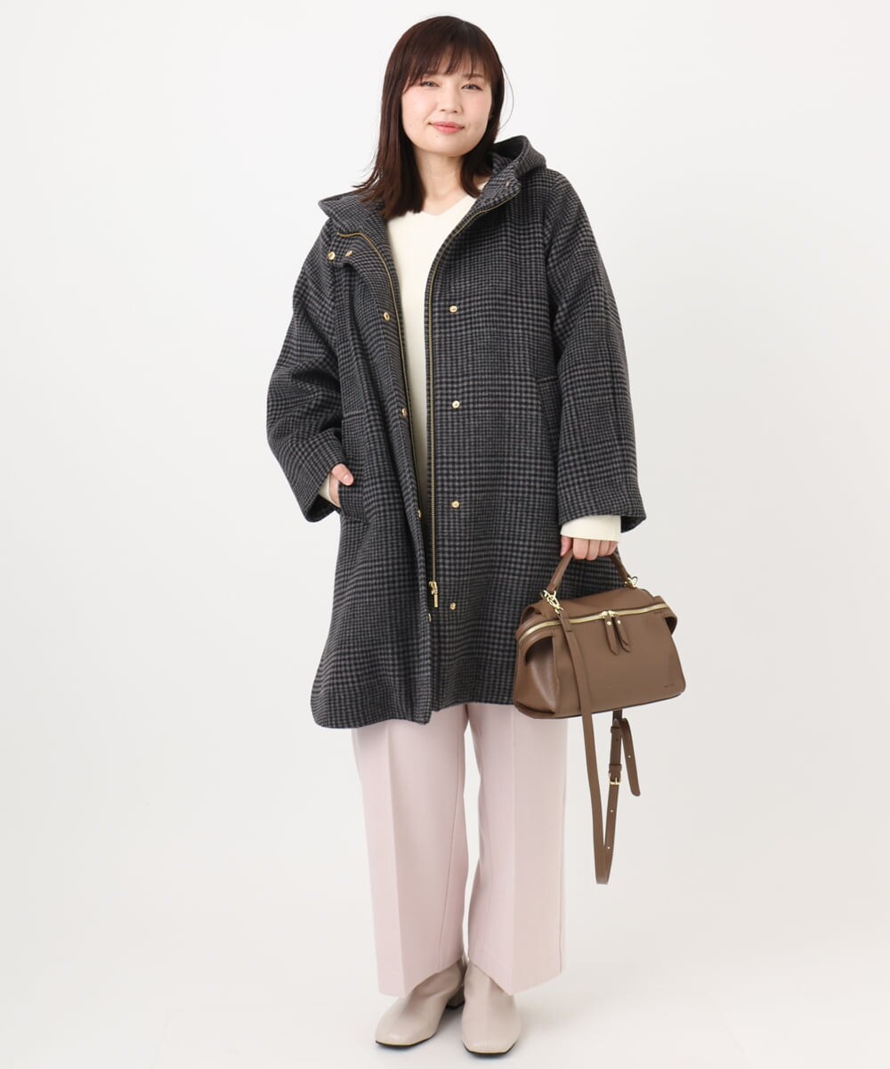 OLUAD01349 eur3(エウルキューブ) 【大きいサイズ】ライトカシミヤウールコート モカ(84)