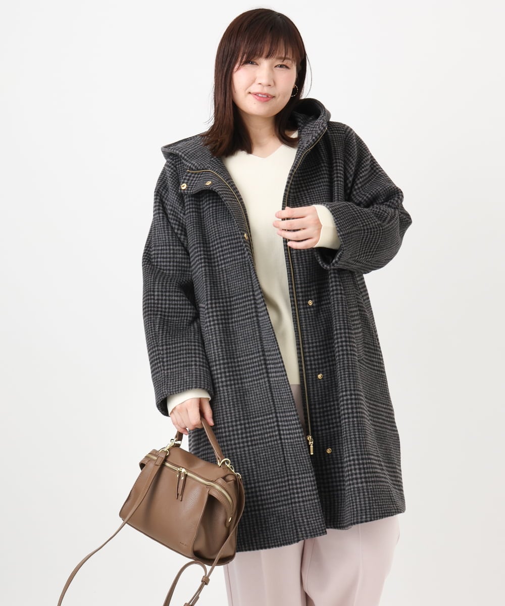 OLUAD01349 eur3(エウルキューブ) 【大きいサイズ】ライトカシミヤウールコート モカ(84)