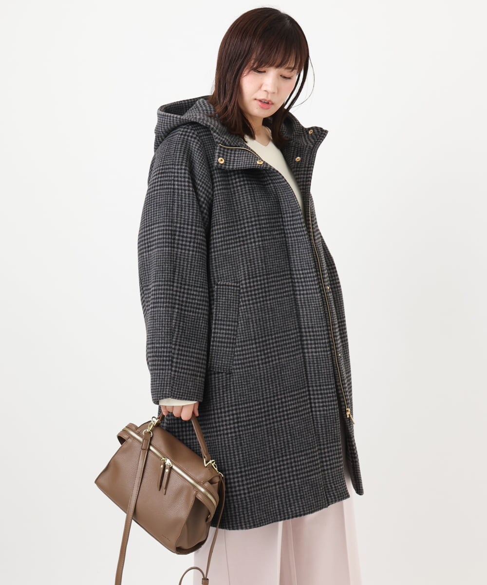 OLUAD01349 eur3(エウルキューブ) 【大きいサイズ】ライトカシミヤウールコート モカ(84)