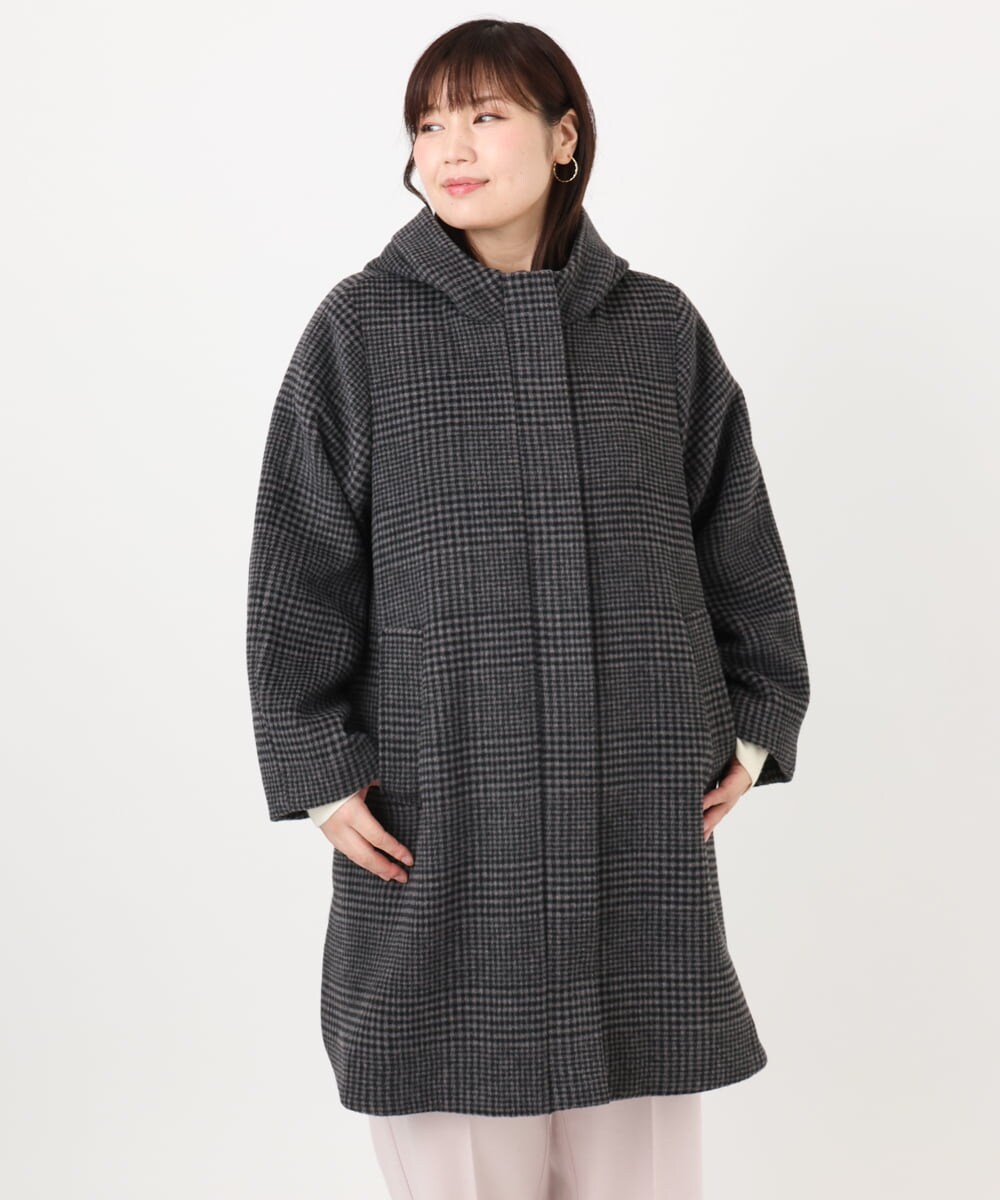 OLUAD01349 eur3(エウルキューブ) 【大きいサイズ】ライトカシミヤウールコート モカ(84)
