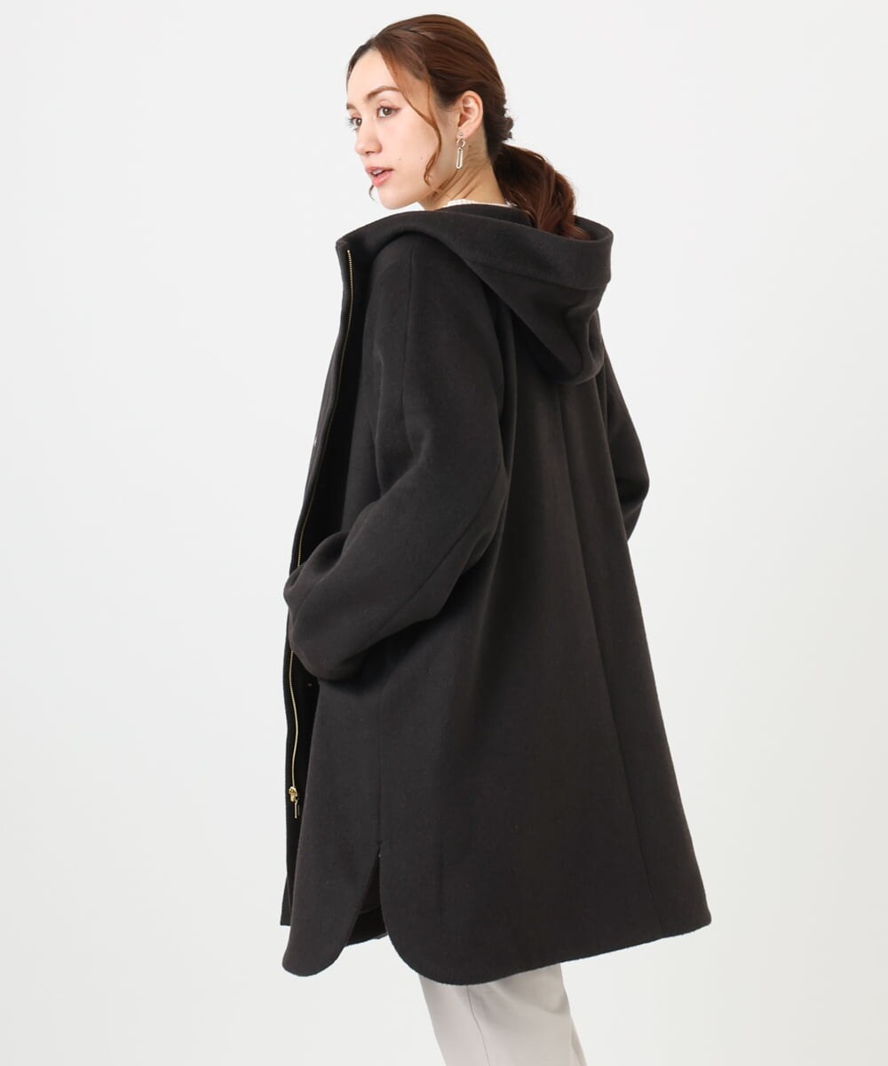 OLUAD01349 eur3(エウルキューブ) 【大きいサイズ】ライトカシミヤウールコート ダークブラウン(87)
