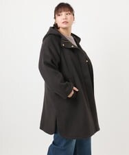 OLUAD01349 eur3(エウルキューブ) 【大きいサイズ】ライトカシミヤウールコート ダークブラウン(87)