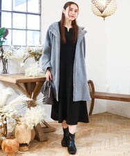 OLUAD01349 eur3(エウルキューブ) 【大きいサイズ】ライトカシミヤウールコート ダークグレー(93)限定カラー