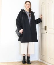 OLUAD01349 eur3(エウルキューブ) 【大きいサイズ】ライトカシミヤウールコート ブラック(94)
