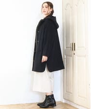 OLUAD01349 eur3(エウルキューブ) 【大きいサイズ】ライトカシミヤウールコート ブラック(94)