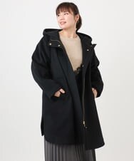 OLUAD01349 eur3(エウルキューブ) 【大きいサイズ】ライトカシミヤウールコート ブラック(94)